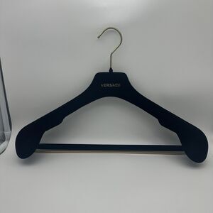Versace Black Velvet Suit Coat Hanger Gold Logo Luxury Designer